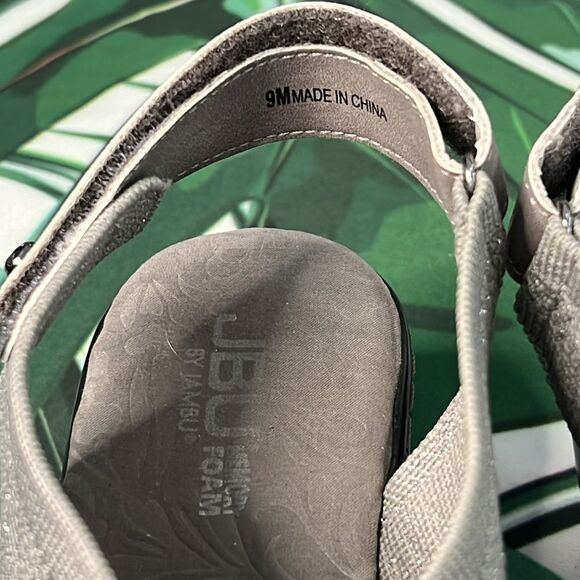 JBU by Jambu memory foam sandal wedges with silver sparkle ✨ - Picture 9 of 9